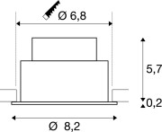 NEW TRIA® 68, Deckeneinbauleuchte, 3000K, 38°, IP 20 / IP 65, rund, weiß