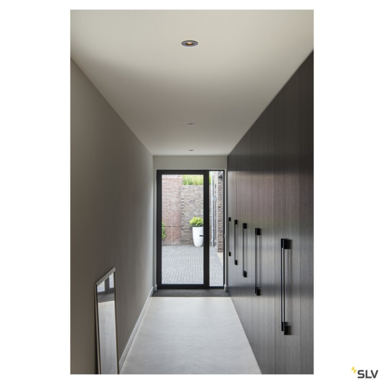 SLV NEW TRIA® 75, Deckeneinbauleuchte, 2700K, 38°, IP 20, rund, schwarz