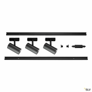 1-Phasen Schienensystem Set schwarz mit 3x NOBLO® SPOT + 2x 1m Stromschiene