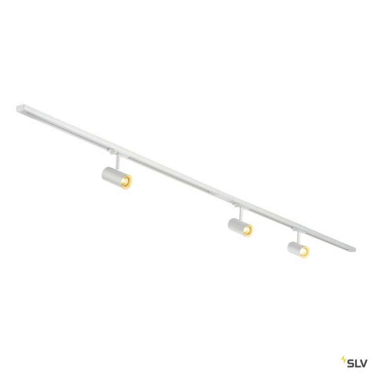 SLV 1-Phasen Schienensystem Set weiß mit 3x NOBLO® SPOT + 2x 1m Stromschiene
