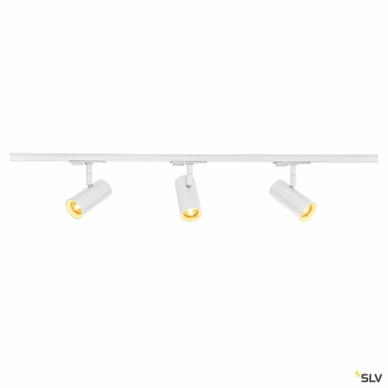 SLV 1-Phasen Schienensystem Set weiß mit 3x NOBLO® SPOT + 2x 1m Stromschiene