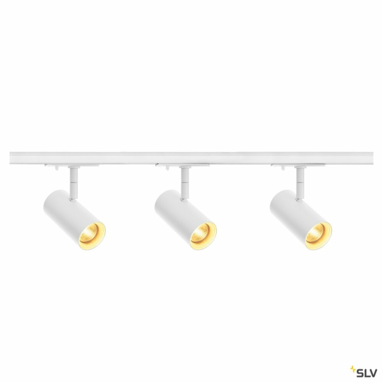 SLV 1-Phasen Schienensystem Set weiß mit 3x NOBLO® SPOT + 2x 1m Stromschiene