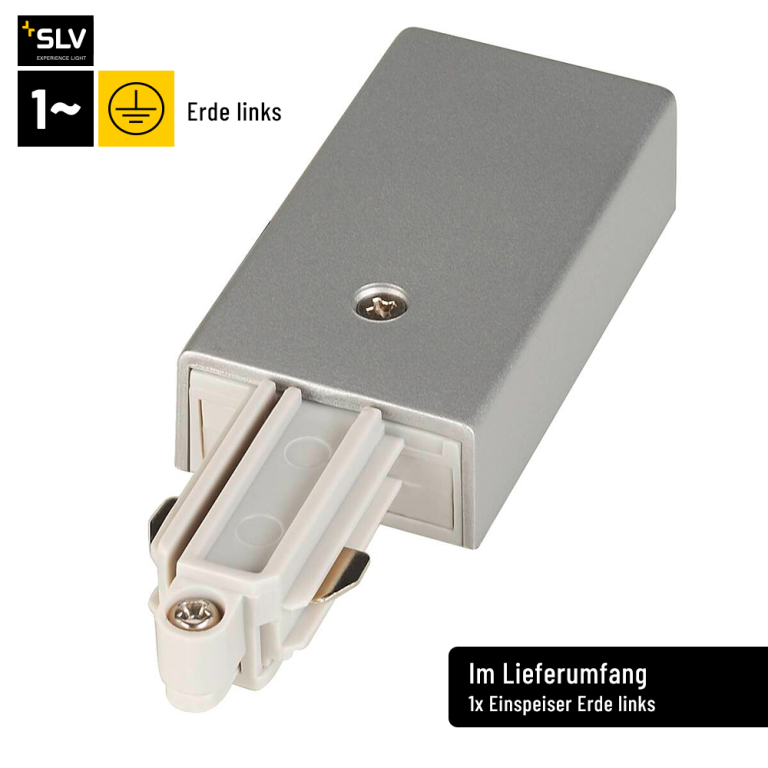 SLV 1-Phasen Schienensystem Starter-Set silbergrau