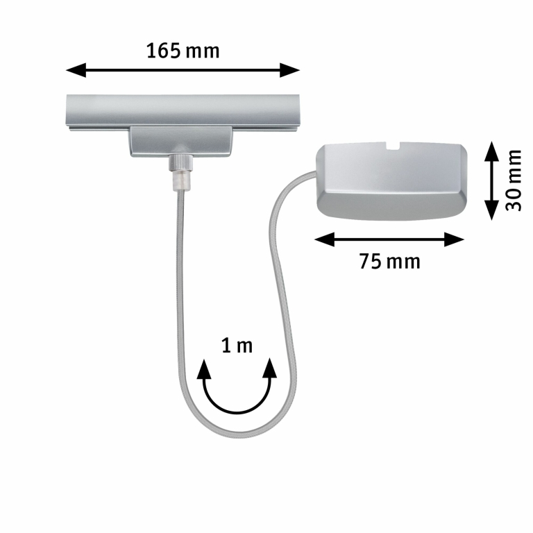 Paulmann URail Einspeisung Kabel 1m max. 1.000W Chrom matt