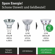 Eco-Line Standard 230V LED Reflektor Ultraeffizient GU10 3er-Set 3x450lm 3x2,5W 3000K Warmweiß Silber
