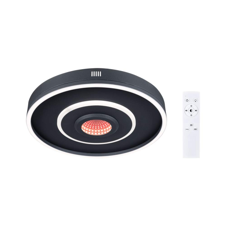 Paulmann LED Deckenleuchte Spaceglow Four   RGB+ 320lm / 800lm 230V 22W dimmbar Schwarz matt