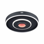 LED Deckenleuchte Spaceglow Four   RGB+ 320lm / 800lm 230V 22W dimmbar Schwarz matt