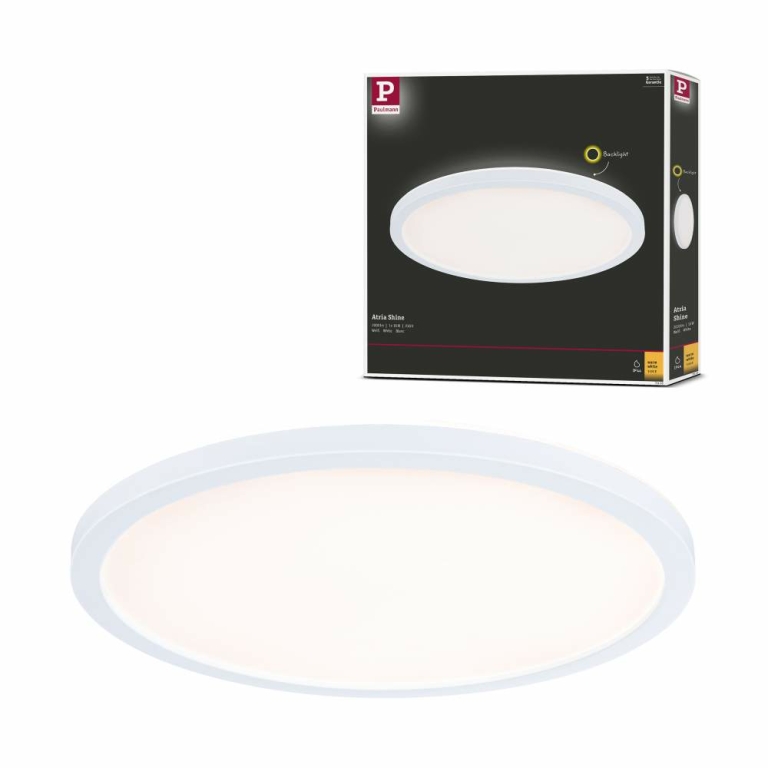 Paulmann LED Panel Atria Shine Backlight  IP44 rund 293mm  16W 1600lm 3000K Weiß