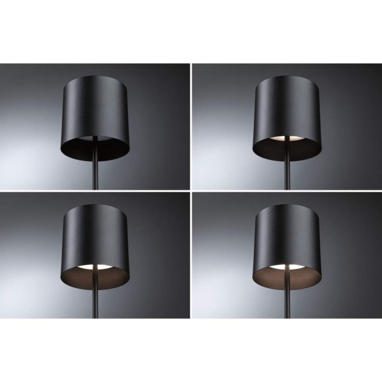 Paulmann Akkuleuchte Tuni IP44 dimmbar 2700K Schwarz matt