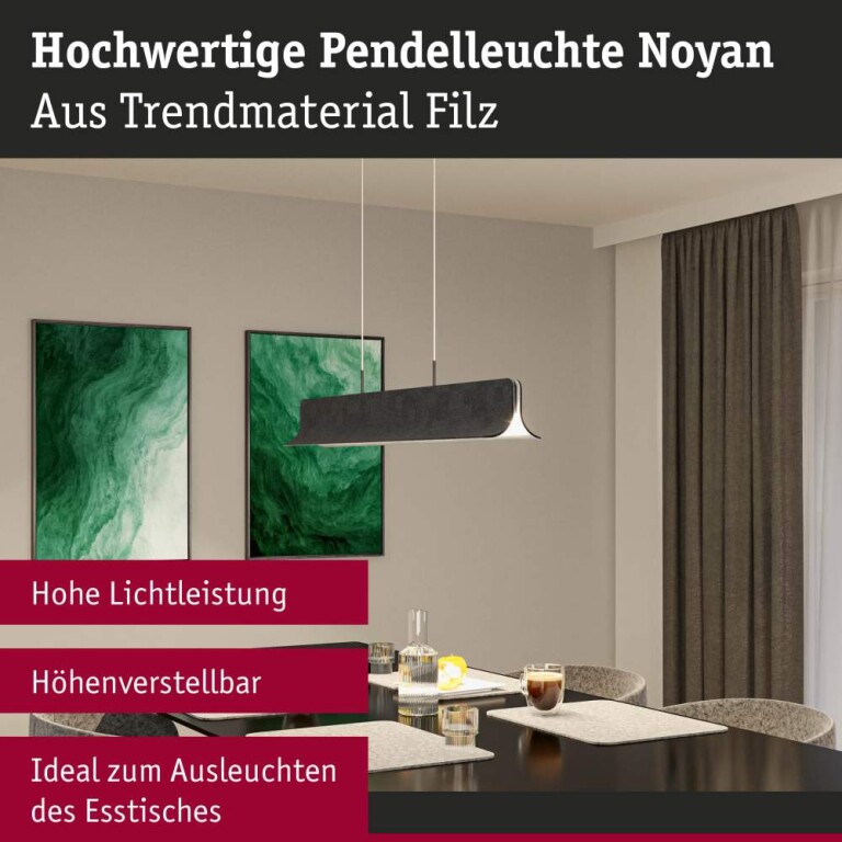 Paulmann LED Pendelleuchte 3-Step-Dim Noyan  2x24W Anthrazit