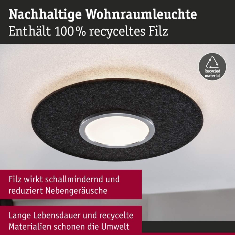 Paulmann LED Deckenleuchte 3-Step-Dim Tulga   2700K 2000lm 32,5W Anthrazit dimmbar