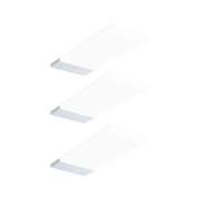 LED Unterschrankleuchte Bredo 4000K Neutralweiß Näherungsensor 3er-Set  3x2,5W 80x190mm 3x180lm 230/12V  Silber