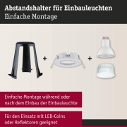 Zubehör Abstandshalter für Einbauleuchten 62 - 90mm 3er-Set Schwarz