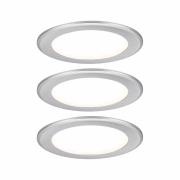 LED Möbeleinbauleuchten 3er-Set  rund 65mm 3x2,5W 3x180lm 230/12V  3000K Eisen gebürstet