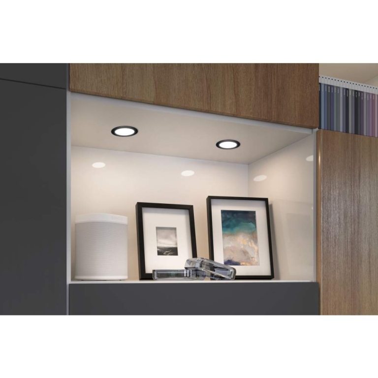 Paulmann LED Möbeleinbauleuchten 3er-Set  rund 65mm 3x2,5W 3x180lm 230/12V  3000K Schwarz matt