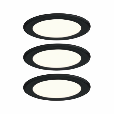 Paulmann LED Möbeleinbauleuchten 3er-Set  rund 65mm 3x2,5W 3x180lm 230/12V  3000K Schwarz matt