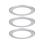 LED Möbeleinbauleuchten 3er-Set  rund 65mm 3x2,5W 3x180lm 230/12V  4000K Eisen gebürstet