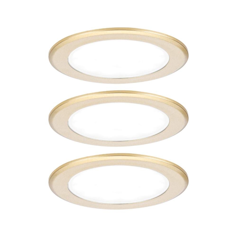 Paulmann LED Möbeleinbauleuchten 3er-Set  rund 65mm 3x2,5W 3x180lm 230/12V  4000K Gold matt