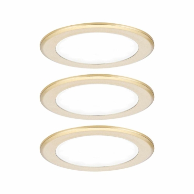 Paulmann LED Möbeleinbauleuchten 3er-Set  rund 65mm 3x2,5W 3x180lm 230/12V  4000K Gold matt