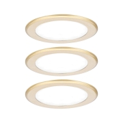 LED Möbeleinbauleuchten 3er-Set  rund 65mm 3x2,5W 3x180lm 230/12V  4000K Gold matt