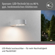 LED Außenwandleuchte Silma Bewegungsmelder  IP44  65x186mm 3000K 5,5 / 1x0,7W 600lm 230V  Weiß Aluminium