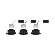 LED Einbauleuchte 3-Step-Dim Cole Coin Basisset 3er-Set IP44 rund 88mm  Coin 3x6W 3x470lm 230V dimmbar 2700K Schwarz matt