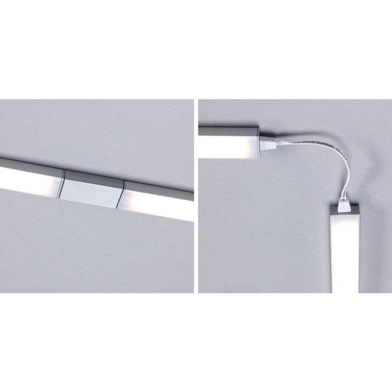 Paulmann LED Unterschrankleuchte Inline 2er-Set Starterset PIR-Sensor 3000K dimmbar 2x4W 350x26mm 2x350lm 24V Chrom matt mit Steckertrafo