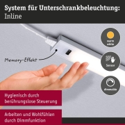 LED Unterschrankleuchte Inline 2er-Set Erweiterungsset PIR-Sensor 3000K dimmbar 2x4W 350x26mm 2x350lm 24V Chrom matt