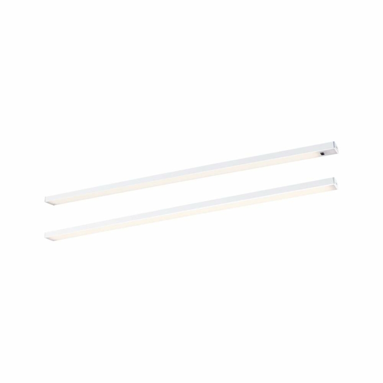 Paulmann LED Unterschrankleuchte Inline 2er-Set Starterset PIR-Sensor 3000K dimmbar 2x6W 550x26mm 2x500lm 24V Weiß matt mit Steckertrafo