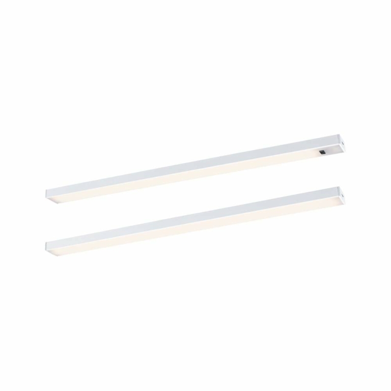 Paulmann LED Unterschrankleuchte Inline 2er-Set Starterset PIR-Sensor 3000K dimmbar 2x4W 350x26mm 2x350lm 24V Weiß matt mit Steckertrafo