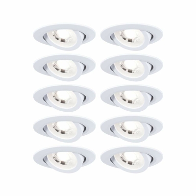 Paulmann LED Einbauleuchte 10er-Pack 3-Step-Dim schwenkbar rund 82mm 4,8W 450lm dimmbar 3000K Weiß matt 230V