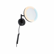 LED Kosmetikspiegel Masua mit White-Switch Funktion 1,2m Spiralkabel mit Stecker ausziehbarer Arm IP44 55lm 230V 4W Schwarz matt