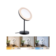 LED Kosmetik- & Rasierspiegel Masua mit White-Switch Funktion freistehend Euroflachstecker IP44 55lm 230V 4W  Schwarz matt