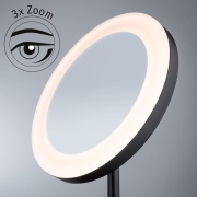 LED Kosmetik- & Rasierspiegel Masua mit White-Switch Funktion freistehend Euroflachstecker IP44 55lm 230V 4W  Schwarz matt