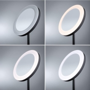 LED Kosmetik- & Rasierspiegel Masua mit White-Switch Funktion freistehend Euroflachstecker IP44 55lm 230V 4W  Schwarz matt