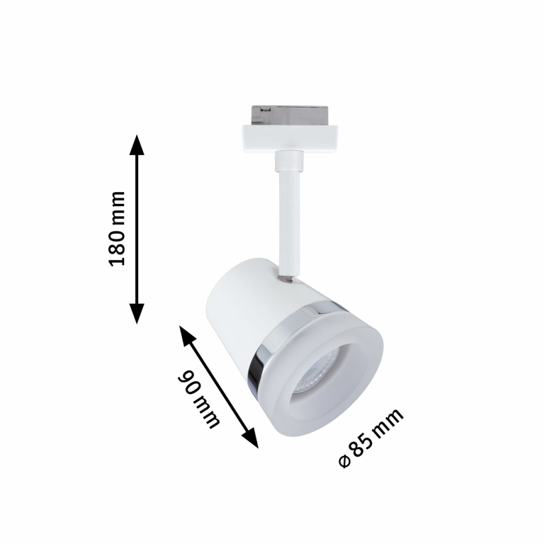Paulmann URail Schienenspot Cone Einzelspot  GU10  max. 10W  dimmbar 230V Signalweiß