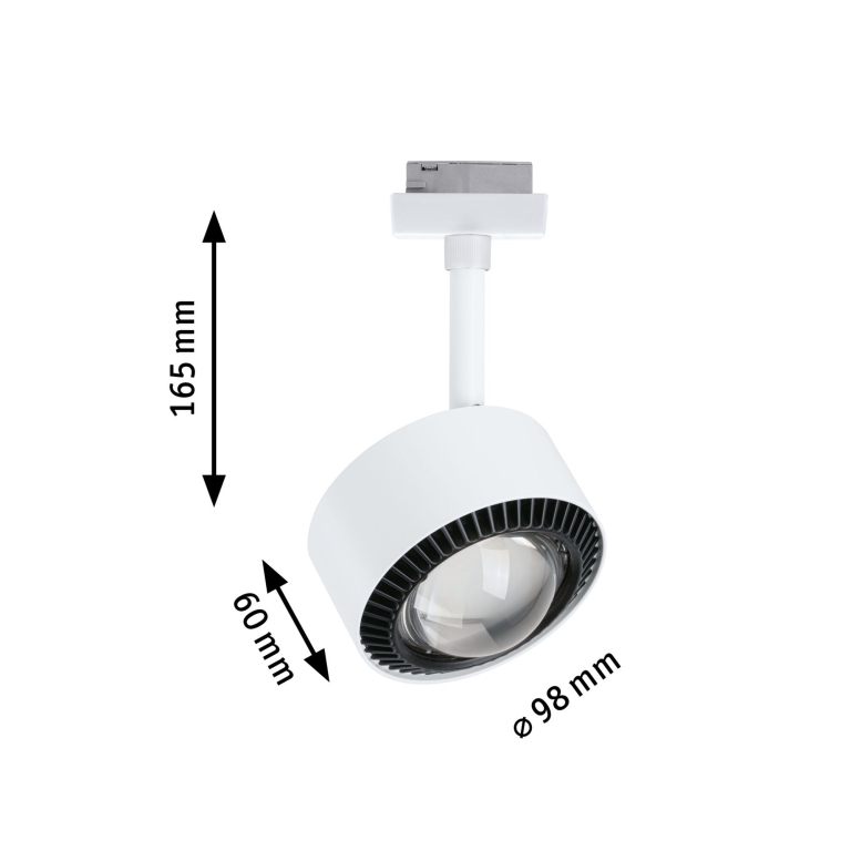 Paulmann URail LED Schienenspot Aldan   470lm 8W 3000K dimmbar 230V Signalweiß