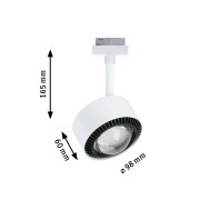 URail LED Schienenspot Aldan   470lm 8W 3000K dimmbar 230V Signalweiß