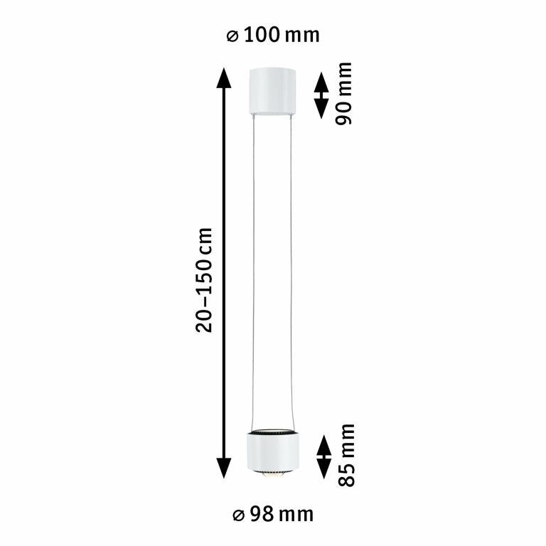 Paulmann URail LED Pendel Aldan   850lm / 460lm 8,5W 3000K dimmbar 230V Signalweiß