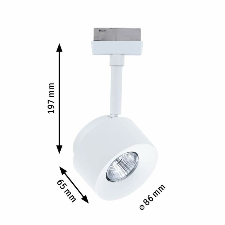 Paulmann URail LED Schienenspot Pane   650lm 7,4W 3000K dimmbar 230V Signalweiß