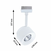 URail LED Schienenspot Pane   680lm 7,4W 4000K dimmbar 230V Signalweiß