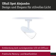 URail LED Schienenspot 3-Step-Dim Alejandro  800lm 10W 4000K dimmbar 230V Signalweiß