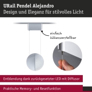 URail LED-Pendelleuchte Alejandro 10W 800lm 4000K 3-Step-Dim dimmbar Schwarz matt (LED fest verbaut)