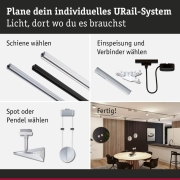 URail LED-Pendelleuchte Alejandro 10W 800lm 4000K 3-Step-Dim dimmbar Schwarz matt (LED fest verbaut)