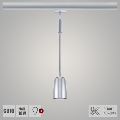 Paulmann URail Pendelleuchte Cover GU10 max. 10W höhenverstellbar dimmbar Chrom matt