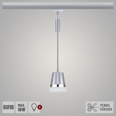 Paulmann URail Pendelleuchte Cone GU10 max. 10W dimmbar Chrom matt