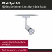 URail Schienenspot Salt GU10 max. 10W dimmbar Chrom matt