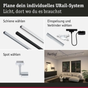URail Schienenspot Salt GU10 max. 10W dimmbar Chrom matt