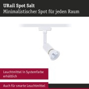URail LED Schienenspot Salt   GU10  max. 10W  dimmbar 230V Signalweiß