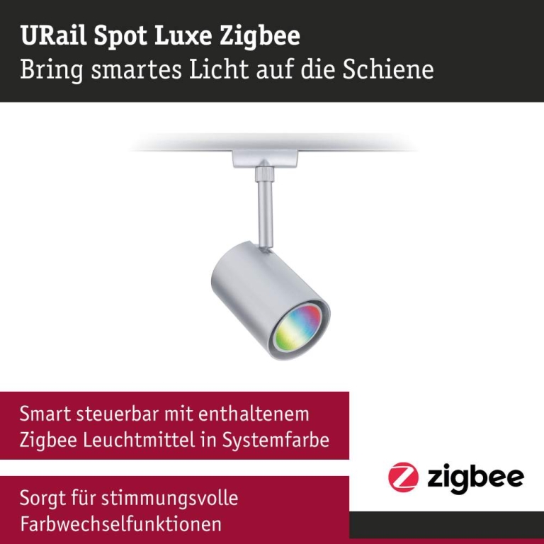 Paulmann URail LED Schienenspot Luxe Chrom matt GU10 350lm 4,8W Smart Home Zigbee 3.0 RGBW+ dimmbar 230V